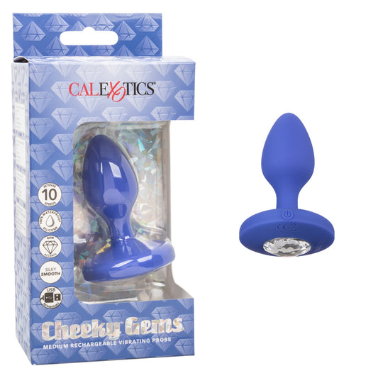 Cheeky Gems Medium Rechargeable Vibrating Probe Blue | 716770104731 | Available at EroticWarehouse.com