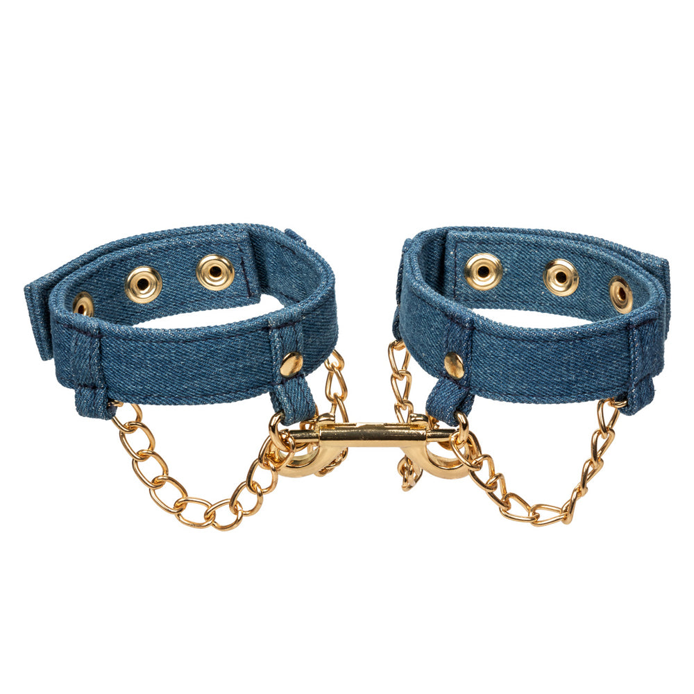 Ride 'Em Premium Denim Collection Ankle Cuffs | 716770105516 | Available at EroticWarehouse.com
