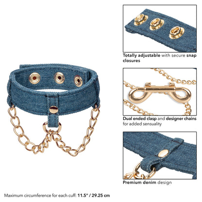 Ride 'Em Premium Denim Collection Ankle Cuffs | 716770105516 | Available at EroticWarehouse.com