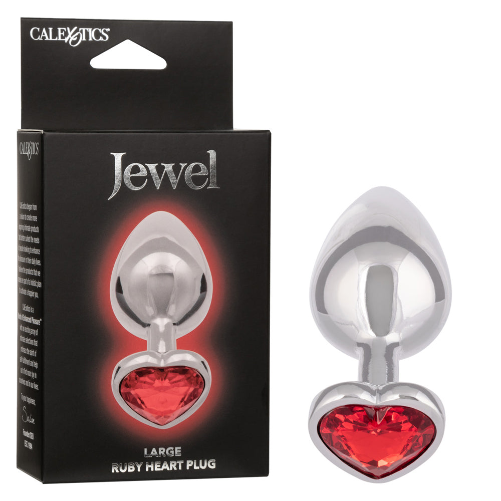 Jewel Large Ruby Heart Plug | 716770106551 | Available at EroticWarehouse.com