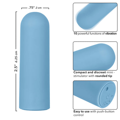 Turbo Buzz Rounded Mini Bullet Blue | 716770107299 | Available at EroticWarehouse.com