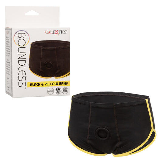 Boundless Black & Yellow Brief 2Xl/3Xl | 716770108166 | Available at EroticWarehouse.com
