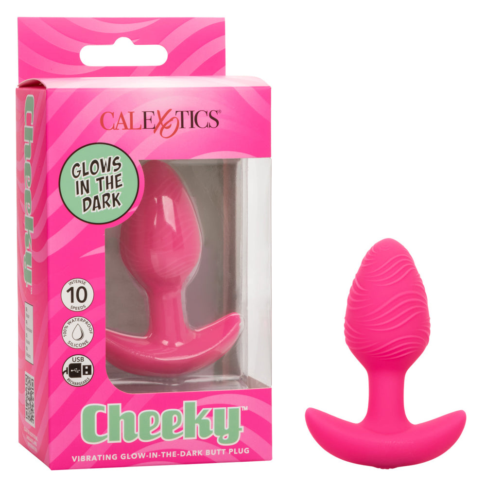 Cheeky Vibrating Glow-In-The-Dark Butt Plug | 716770108746 | Available at EroticWarehouse.com