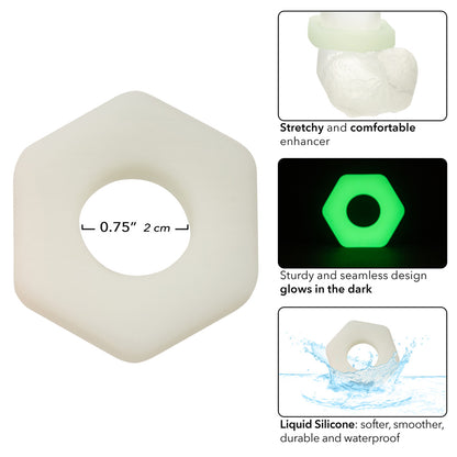 Alpha Glow-In-The-Dark Liquid Silicone Prolong Sexagon Ring | 716770109149 | Available at EroticWarehouse.com