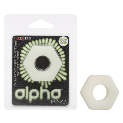 Alpha Glow-In-The-Dark Liquid Silicone Prolong Sexagon Ring | 716770109149 | Available at EroticWarehouse.com