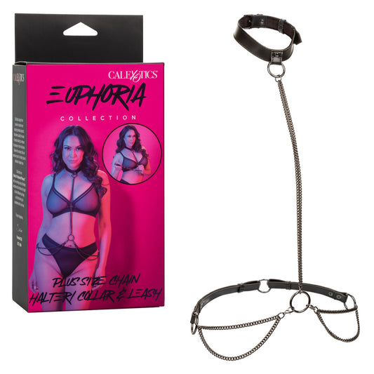 Euphoria Collection Plus Size Chain Halter/Collar & Leash | 716770109354 | Available at EroticWarehouse.com