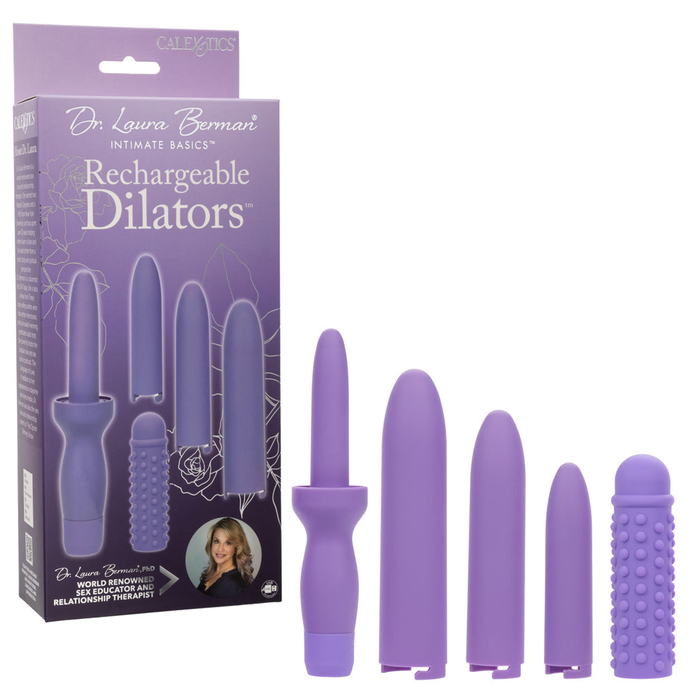 Dr. Laura Berman Rechargeable Dilators Set Of 4 Locking Sizes Plus Sleeve | 716770110565 | Available at EroticWarehouse.com