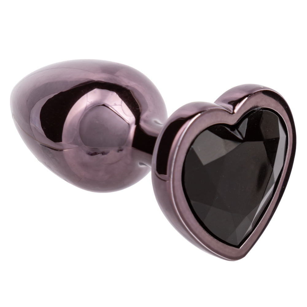 Jewel Small Black Diamond Heart Plug | 716770111944 | Available at EroticWarehouse.com