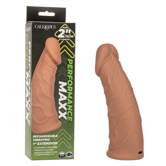 Performance Maxx Rechargeable Vibrating Extension 7" Brown | 716770112682 | Available at EroticWarehouse.com