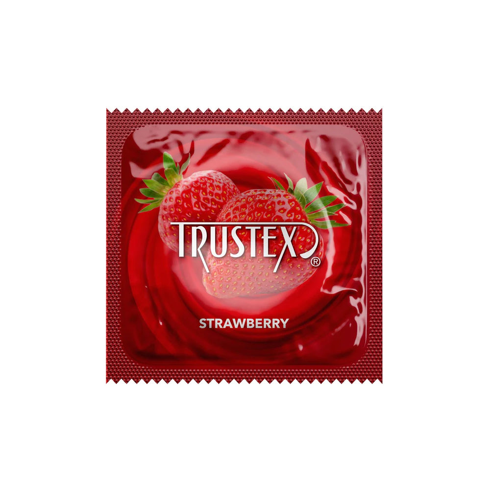Trustex Strawberry Condoms 3PK | 726893112384 | Available at EroticWarehouse.com
