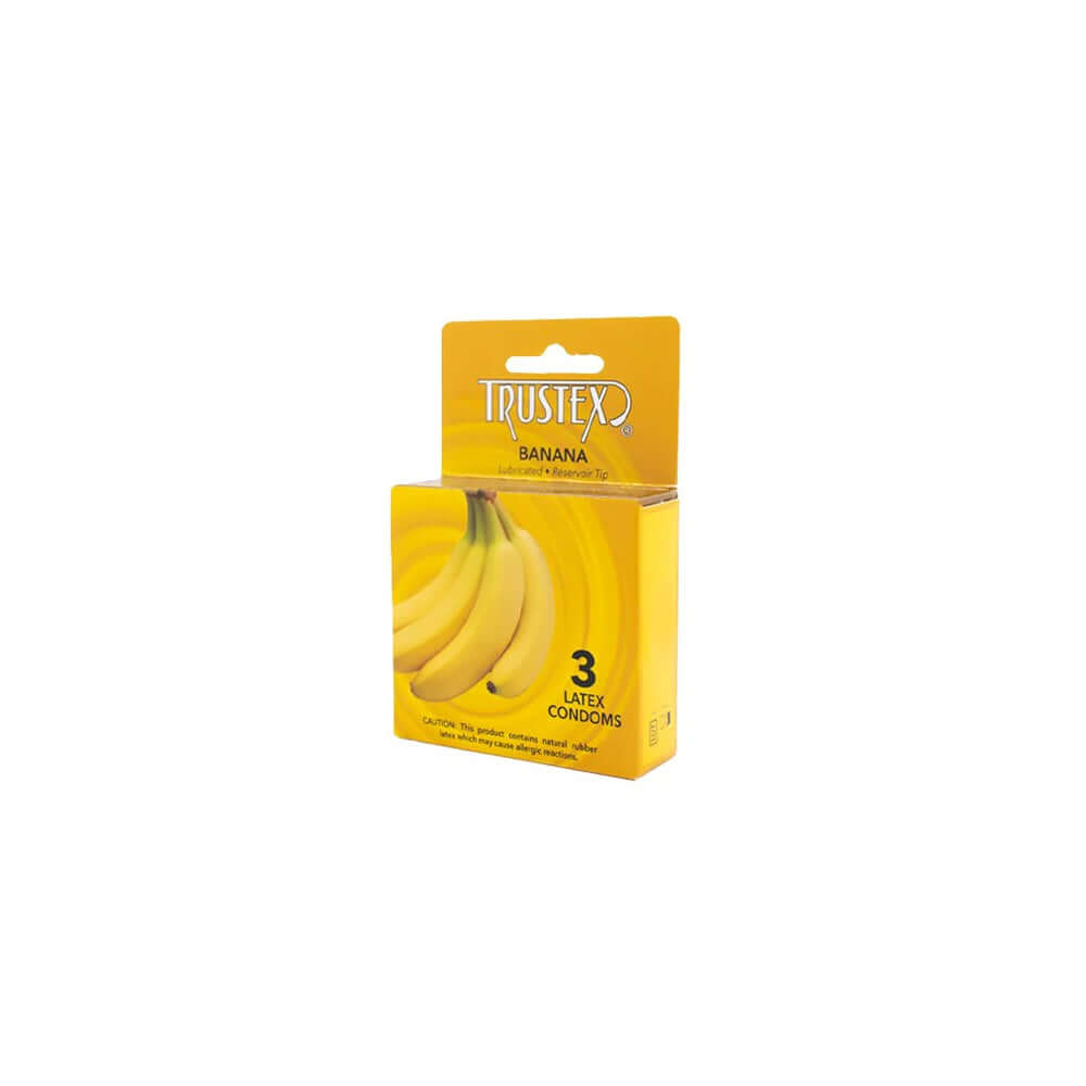 Trustex Banana Flavored Condoms 3 Pk | 726893112407 | Available at EroticWarehouse.com