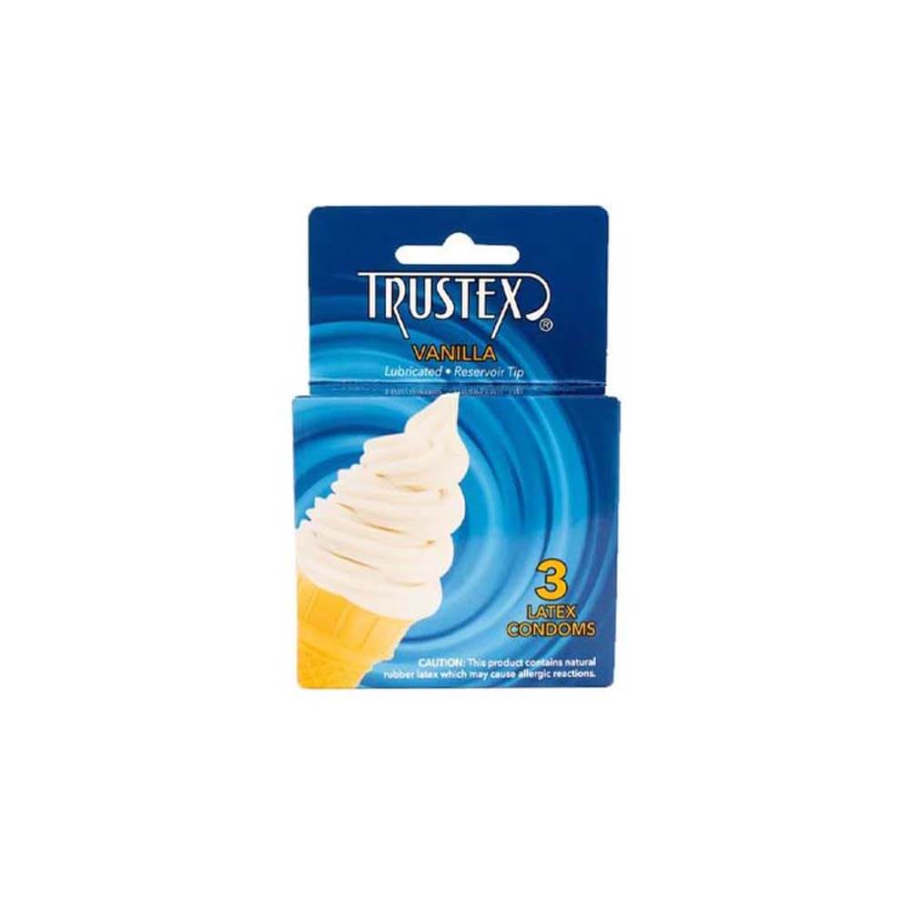 Trustex Vanilla Flavored Condoms 3 Pk | 726893112452 | Available at EroticWarehouse.com