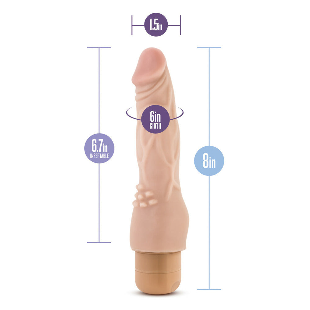 Dr. Skin Cock Vibe #4 - 8" Vibrating Cock Beige | 735380101237 | Available at EroticWarehouse.com