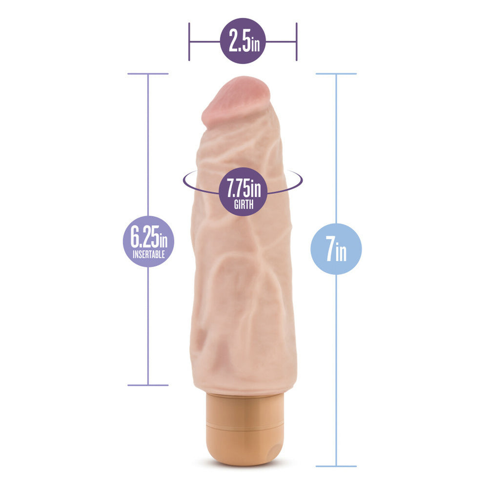 Dr. Skin Cock Vibe #9 - 7.5" Vibrating Cock Beige | 735380113438 | Available at EroticWarehouse.com