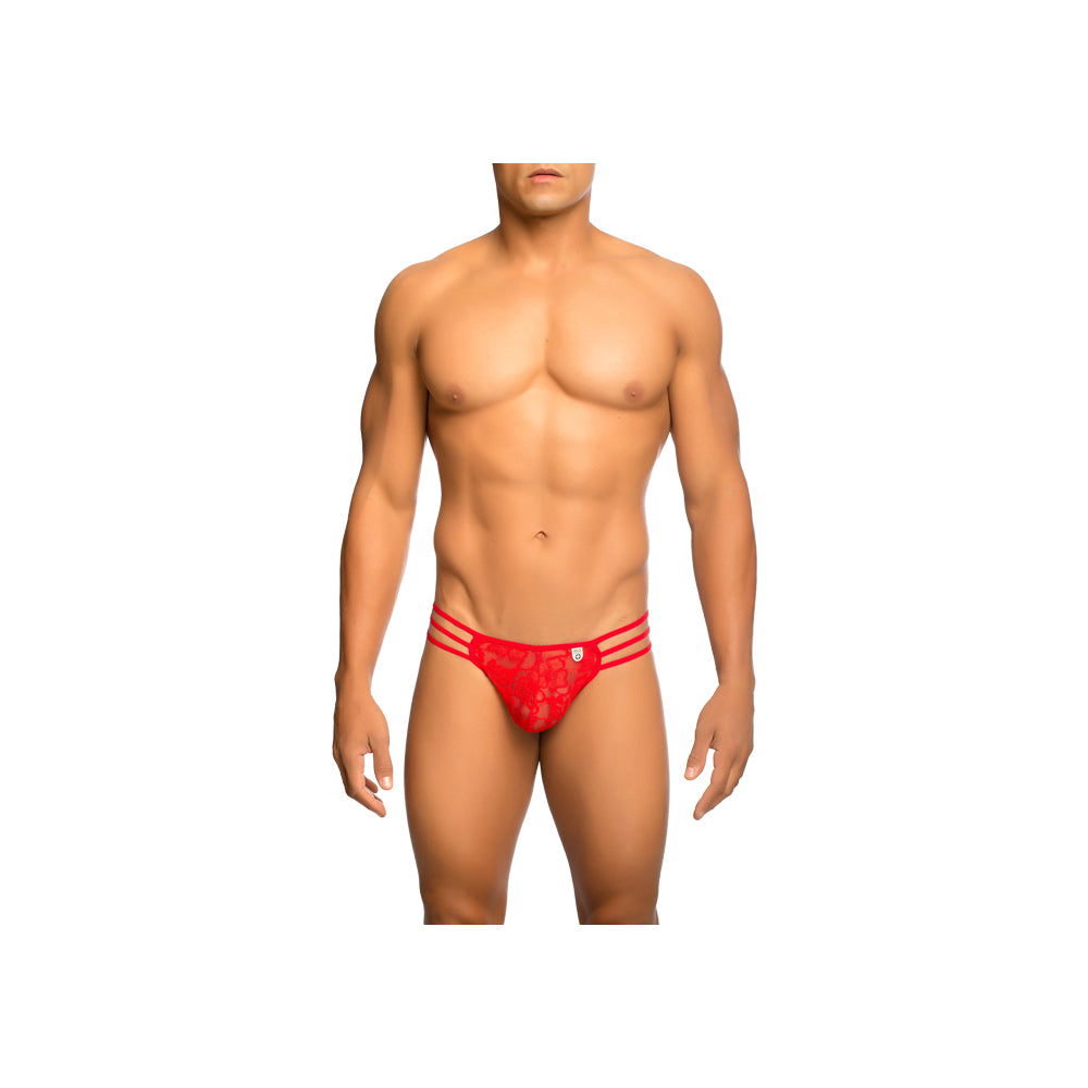 Triple Lace String Thong Red L/Xl | 738435431457 | Available at EroticWarehouse.com