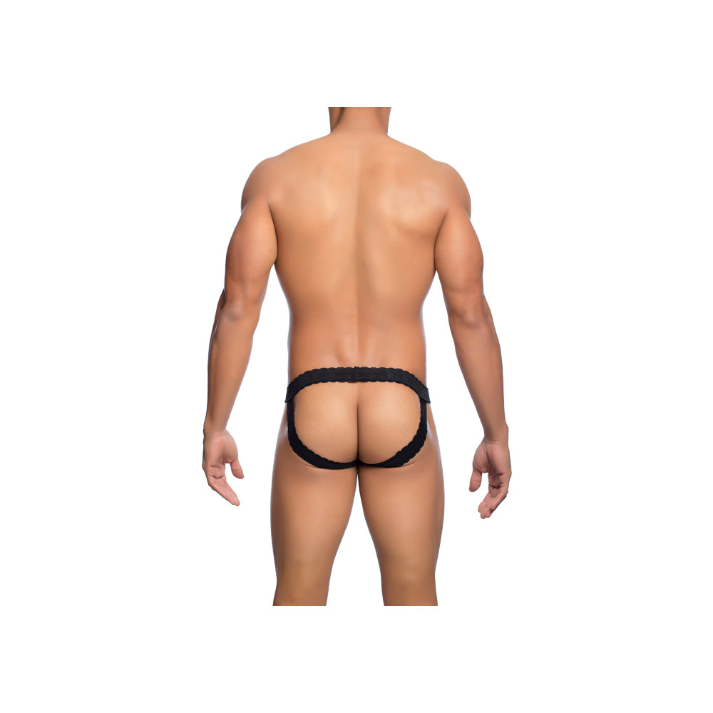 Lace Jockstrap Black S/M | 738435431563 | Available at EroticWarehouse.com
