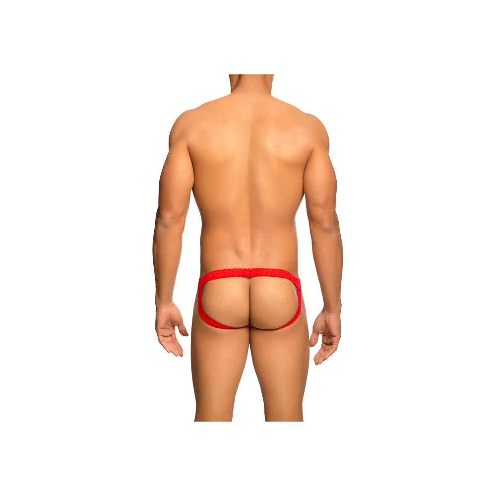 Lace Jockstrap Red L/Xl | 738435431594 | Available at EroticWarehouse.com
