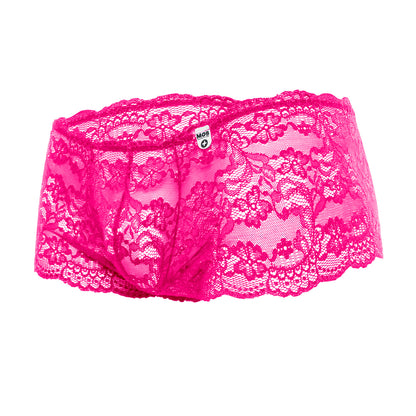 Rose Lace Boy Short Hot Pink S/M | 738435432089 | Available at EroticWarehouse.com
