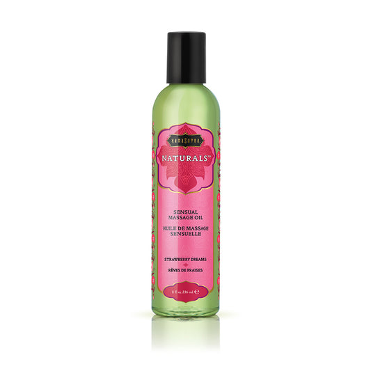 Naturals Massage Oil Strawberry 8 oz. | 739122001946 | Available at EroticWarehouse.com