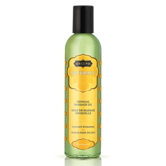 Naturals Massage Oil Coconut Pineapple 8 oz. | 739122002196 | Available at EroticWarehouse.com