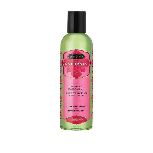 Naturals Massage Oil Strawberry Dreams 2 oz. | 739122102827 | Available at EroticWarehouse.com