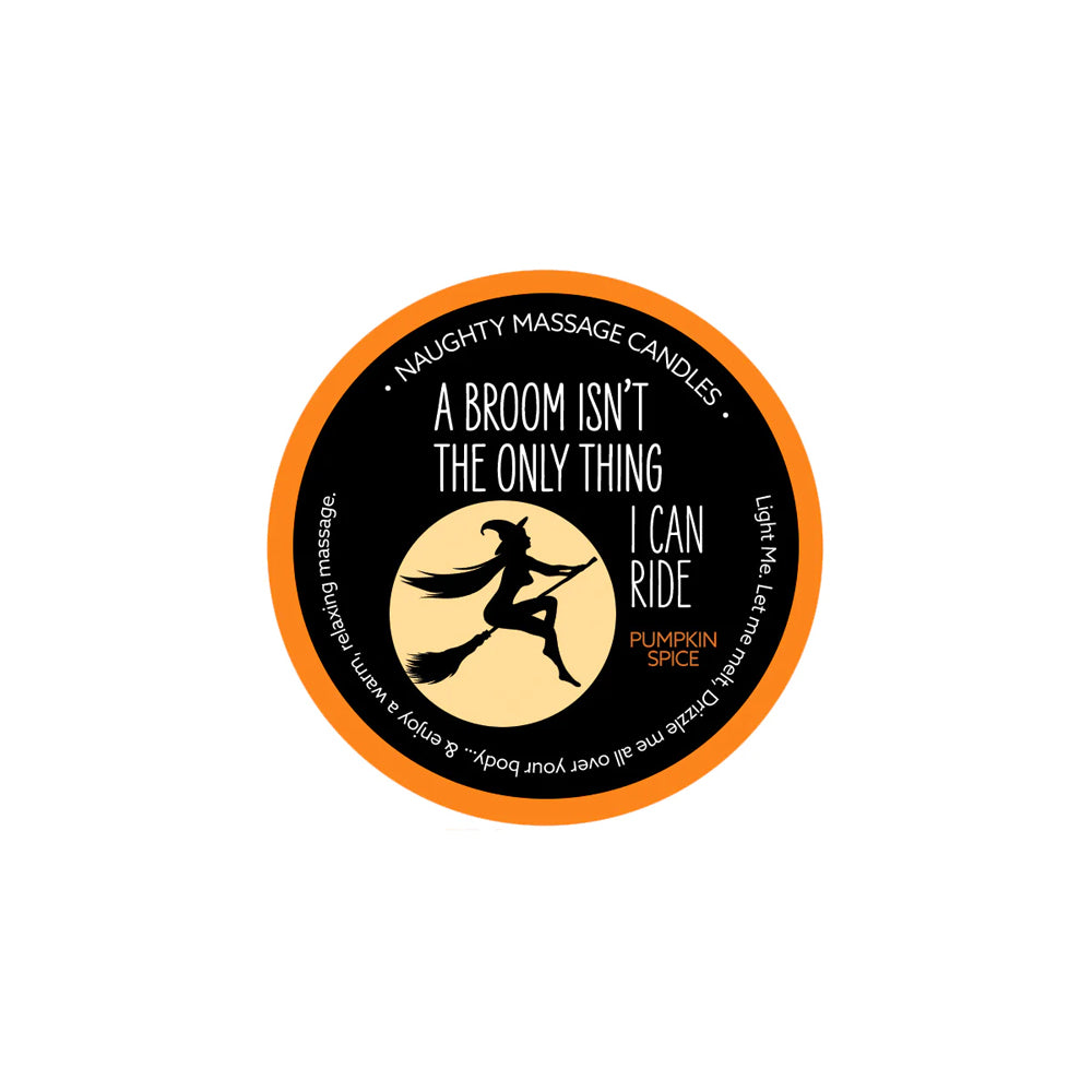 Naughty Notes Ride A Broom Massage Candle 1.7 oz. | 739122143073 | Available at EroticWarehouse.com