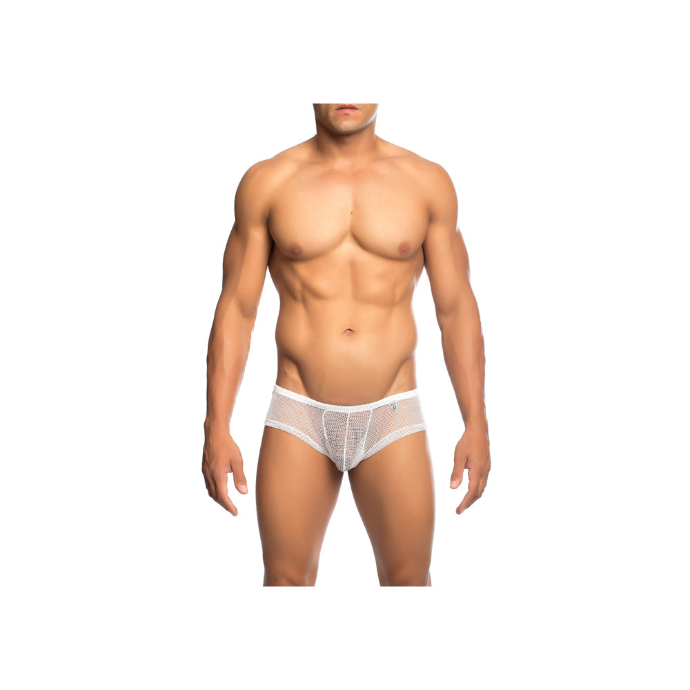 Mesh Boy Short White S/M | 741360719750 | Available at EroticWarehouse.com