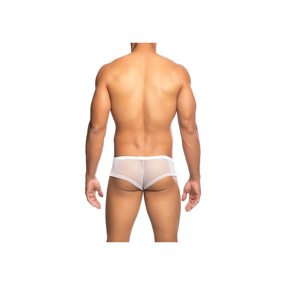 Mesh Boy Short White S/M | 741360719750 | Available at EroticWarehouse.com