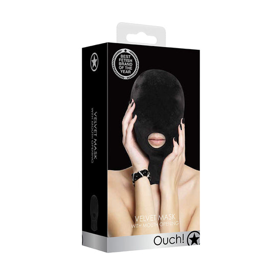 Ouch! Velvet & Velcro Mask With Mouth Opening | 7423522458433 | Available at EroticWarehouse.com