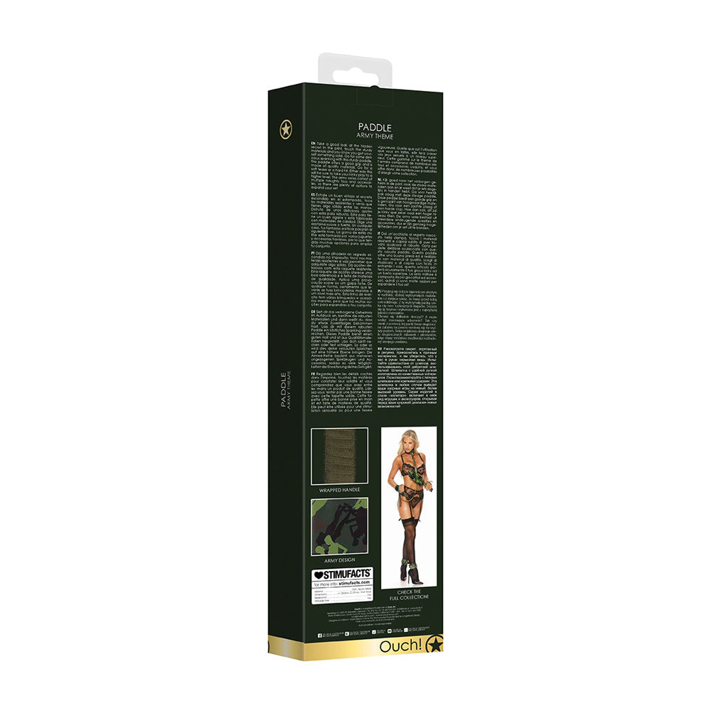 Ouch! Paddle Army Theme Green | 7423522485422 | Available at EroticWarehouse.com
