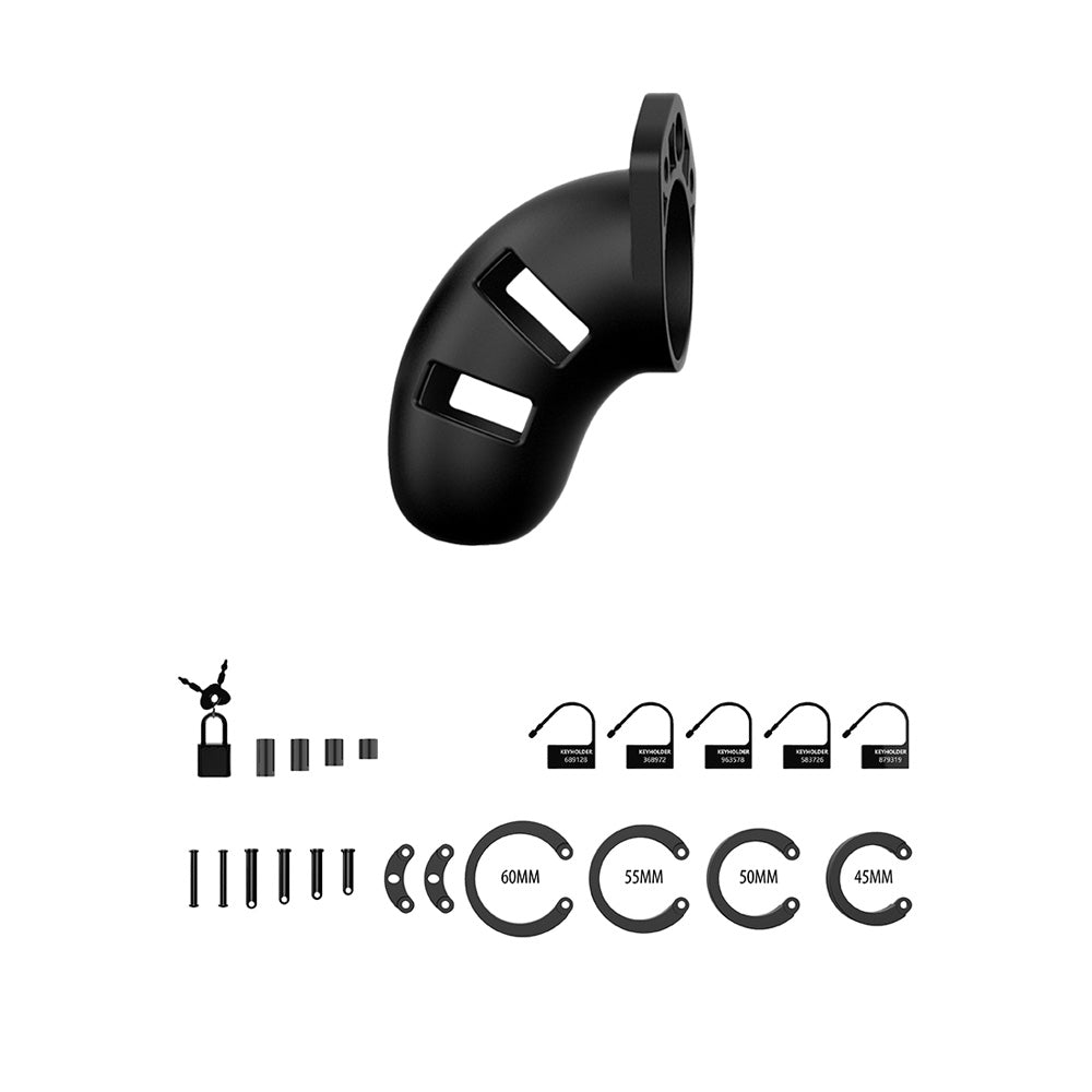 Mancage Model 20 Chastity 3.5" Silicone Cock Cage Black | 7423522514580 | Available at EroticWarehouse.com