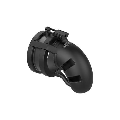 Mancage Model 18 Chastity 3.5" Silicone Cage Ballsplitter Black | 7423522515501 | Available at EroticWarehouse.com