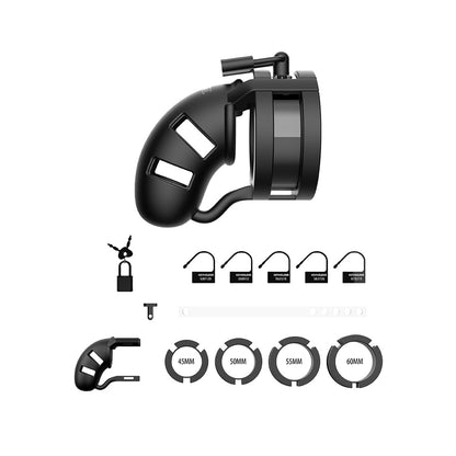 Mancage Model 18 Chastity 3.5" Silicone Cage Ballsplitter Black | 7423522515501 | Available at EroticWarehouse.com