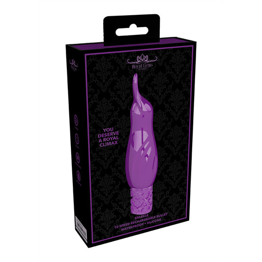 Royal Gems Sparkle Rechargeable Silicone Bullet Purple | 7423522523599 | Available at EroticWarehouse.com