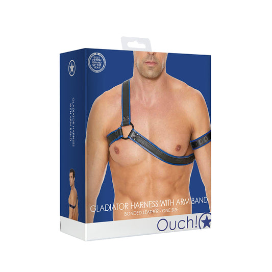 Ouch! Gladiator Harness One Size Blue | 7423522526521 | Available at EroticWarehouse.com