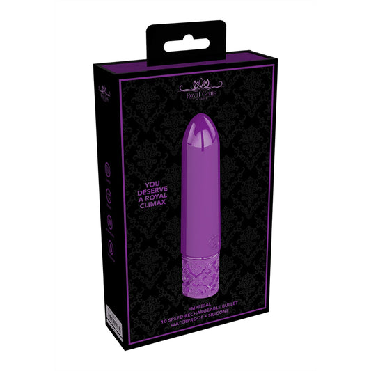 Royal Gems Imperial Rechargeable Silicone Bullet Purple | 7423522529546 | Available at EroticWarehouse.com