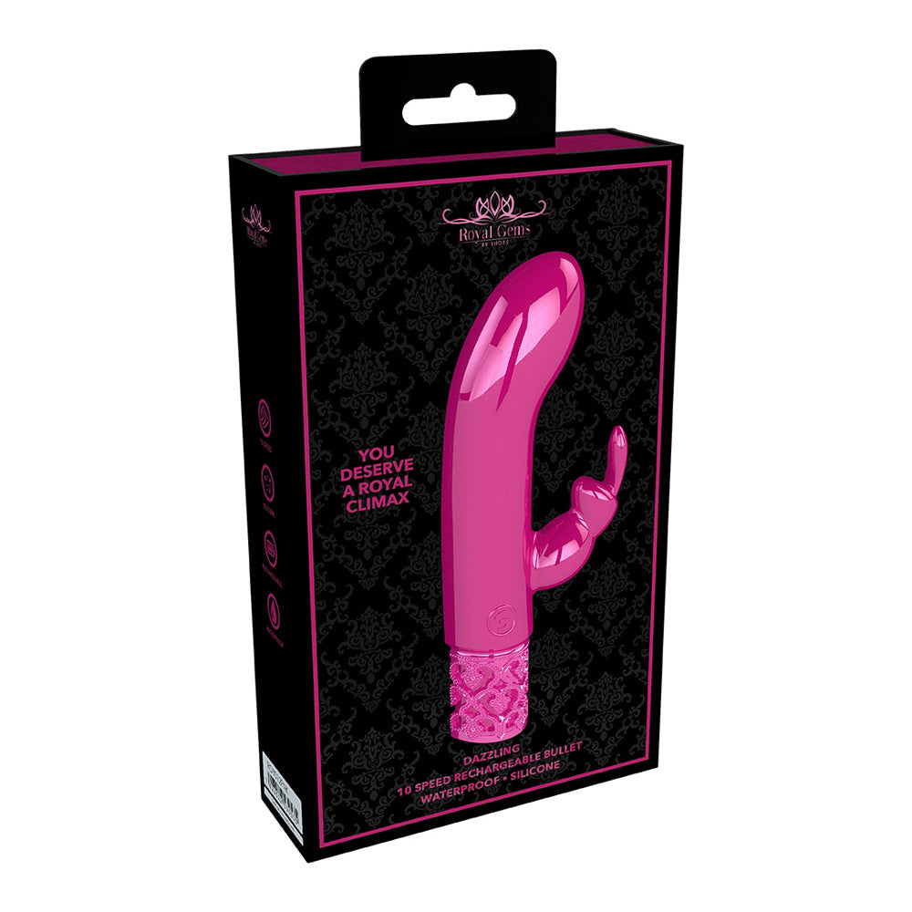 Royal Gems Dazzling Rechargeable Silicone Bullet Pink | 7423522530535 | Available at EroticWarehouse.com