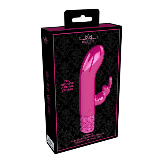 Royal Gems Dazzling Rechargeable Silicone Bullet Pink | 7423522530535 | Available at EroticWarehouse.com