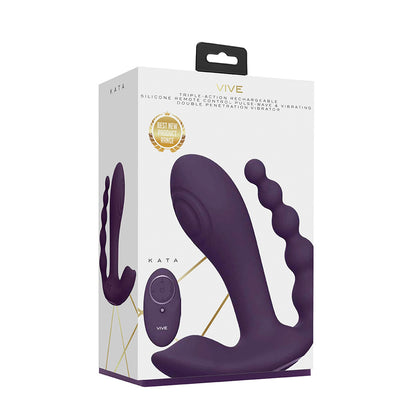 Kata Pulse Wave & Vibrating Double Penetration Vibrator Purple | 7423522538555 | Available at EroticWarehouse.com