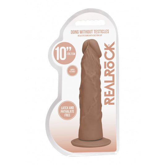 Realrock Dong Without Testicles 10" Tan | 7423522549544 | Available at EroticWarehouse.com