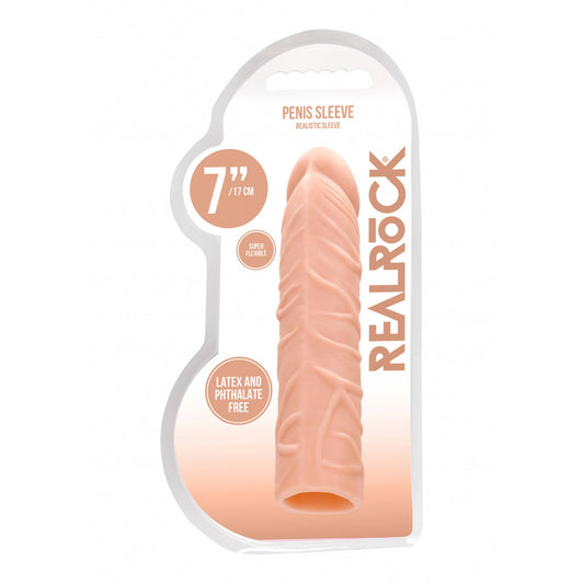 Realrock Penis Sleeve 7" Flesh | 7423522550526 | Available at EroticWarehouse.com