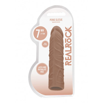 Realrock Penis Sleeve 7" Tan | 7423522550533 | Available at EroticWarehouse.com