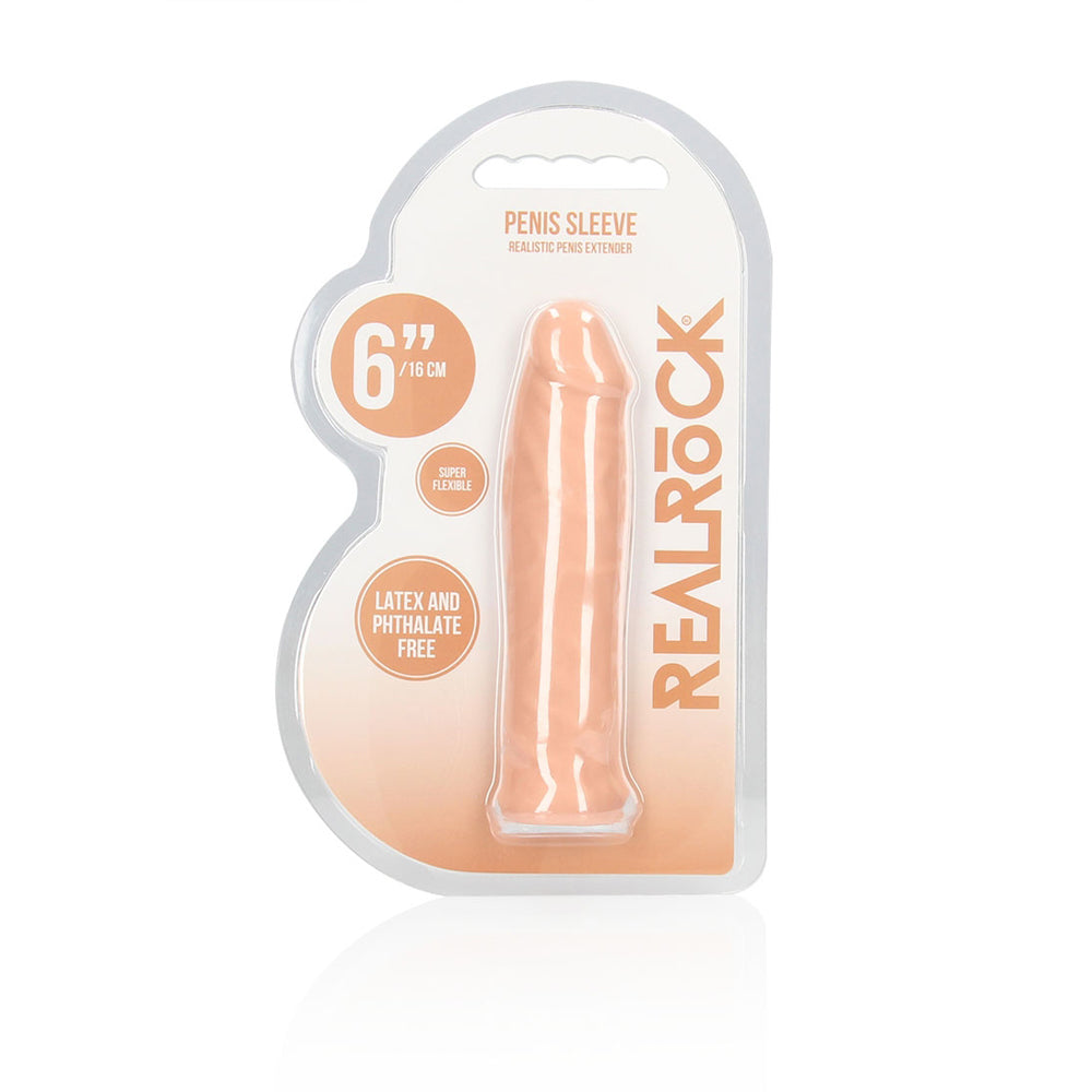 Realrock Penis Sleeve 6" Flesh | 7423522550557 | Available at EroticWarehouse.com