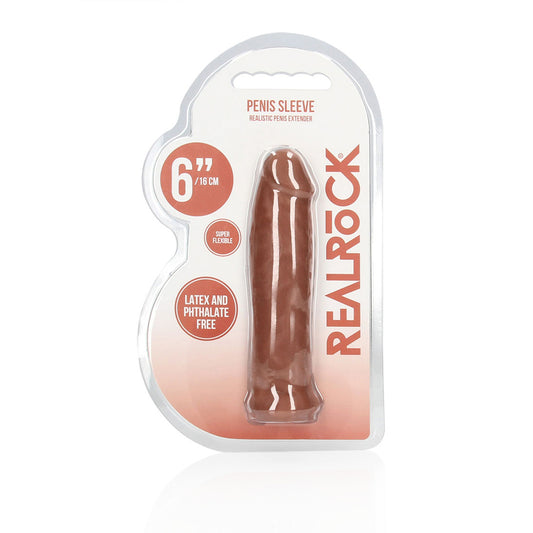 Realrock Penis Sleeve 6" Tan | 7423522550564 | Available at EroticWarehouse.com