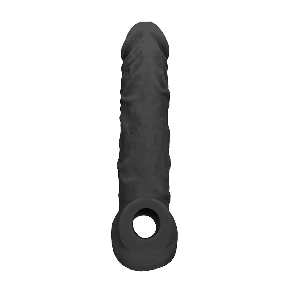 Realrock Penis Sleeve 8" Black | 7423522550571 | Available at EroticWarehouse.com