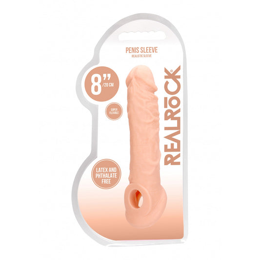 Realrock Penis Sleeve 8" Flesh | 7423522550588 | Available at EroticWarehouse.com