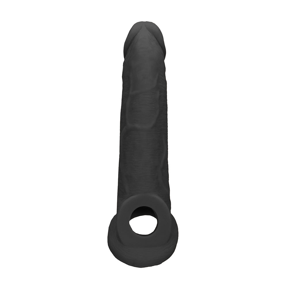 Realrock Penis Sleeve 9" Black | 7423522551509 | Available at EroticWarehouse.com