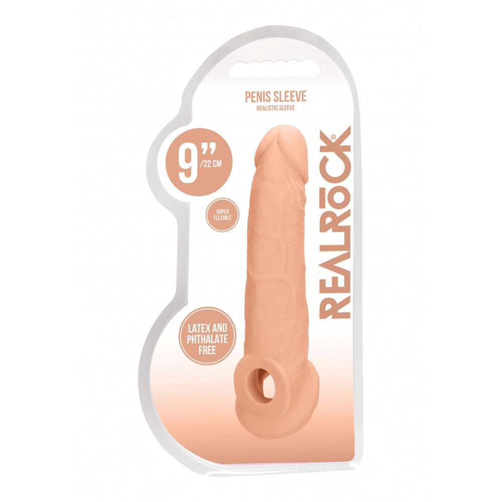Realrock Penis Sleeve 9" Flesh | 7423522551516 | Available at EroticWarehouse.com