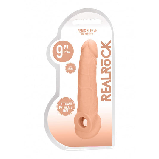 Realrock Penis Sleeve 9" Flesh | 7423522551516 | Available at EroticWarehouse.com