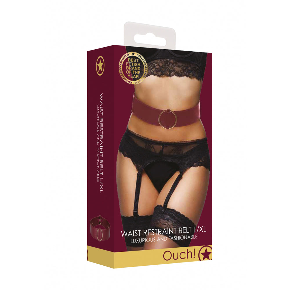 Ouch! Halo Waist Belt L/Xl Burgundy | 7423522559574 | Available at EroticWarehouse.com